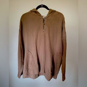 Pure Jill Organic Cotton Hoodie Tunic Top